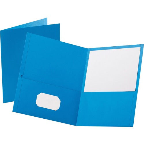 Oxford  Twin Pocket Folders,No Fasteners,11"x8-1/2",25/BX,L.BLUE
