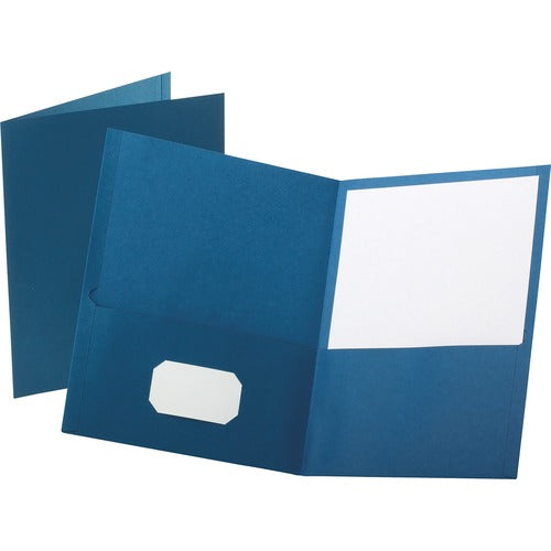 Oxford  Twin Pocket Folders,No Fasteners,11"x8-1/2",25/BX,BLUE
