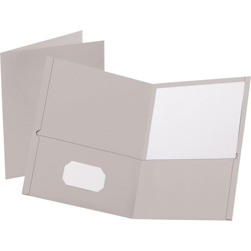 Oxford  Twin Pocket Folders,No Fasteners,11"x8-1/2",25/BX,GY