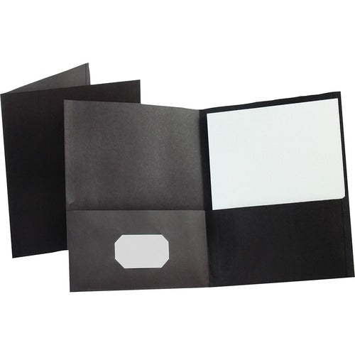 Oxford  Twin Pocket Folders,No Fasteners,11"x8-1/2",25/BX,BLACK