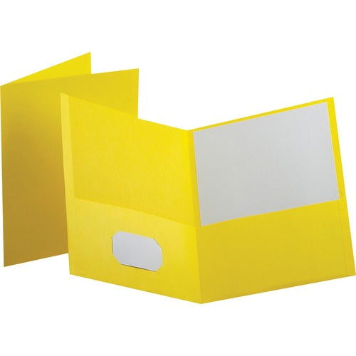 Oxford  Twin Pocket Folders,No Fasteners,11"x8-1/2",25/BX,YW