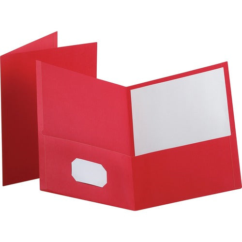 Oxford  Twin Pocket Folders,No Fasteners,11"x8-1/2",25/BX,RED