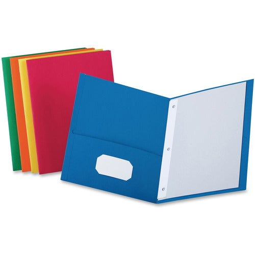 Oxford  Twin Pocket Folders,w/Fstnrs,11"x8-1/2",25/BX,Assorted