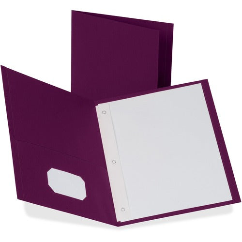 Oxford  Twin Pocket Portfolio,w/Fstnrs,11"x8-1/2",25/BX,Burgundy