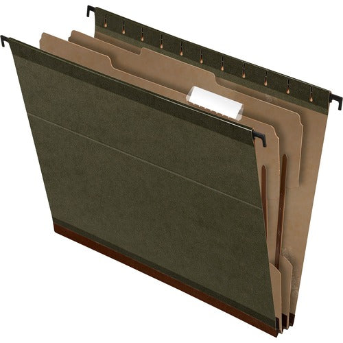 Pendaflex  Hanging Folder,w/ 2 Dividers,6 Sections,Letter 10/BX,Green