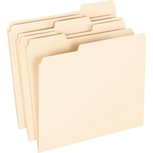 Pendaflex  File Folders, 1/3 Cut Assorted Tab, Letter, 100/BX, Manila