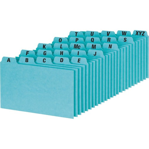 Oxford  Self-Tab Card Guides,25 Pt Pressbrd,A-Z,9"x6",25/ST,Blue