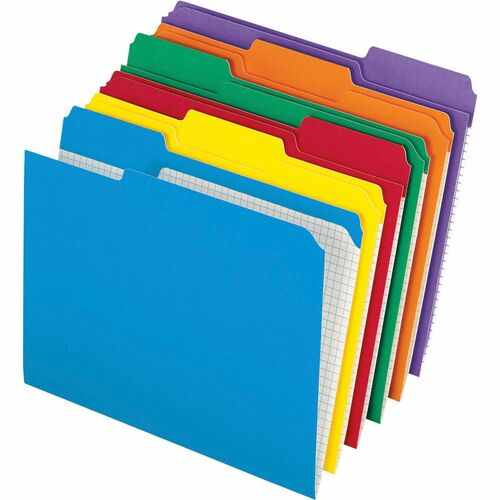 Pendaflex  File Folders, Top Tab, Ltr, 1/3 AST Tab Cut, 100/BX, AST
