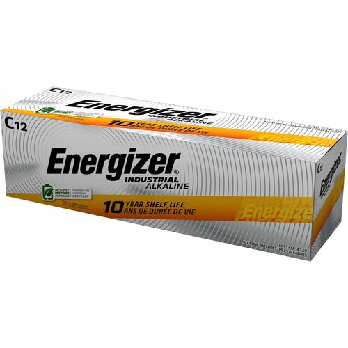 Eveready Battery Co Inc  Energizer Industrial Alkaline Battery, C, 12/BX-EVEEN93