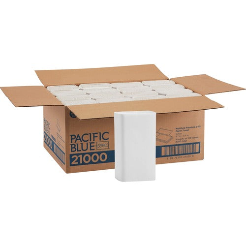 Georgia-Pacific  Paper Towels,Multifold,2-Ply,9-1/4"x9-1/2",125/PK,16PK/CT,WE-GPC21000