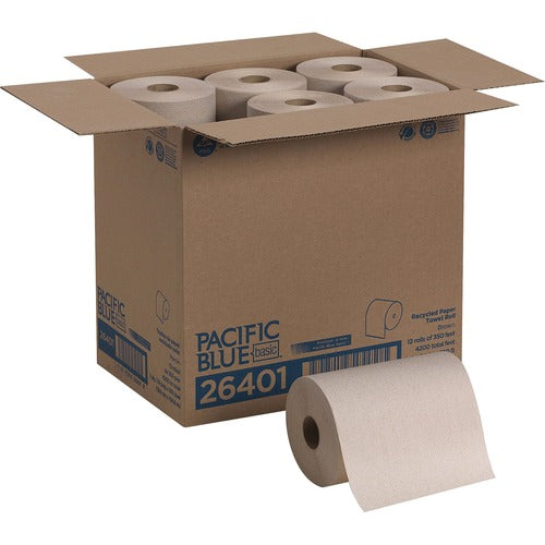 Georgia-Pacific  Envision Roll Towels, Non-Perf, 7-7/8"x350', 12/CT, Brown-GPC26401