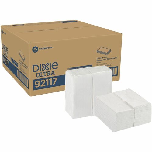 Georgia-Pacific  Dinner Napkin, 17"x17", 1-Ply, 100/BX, 4BX/CT, White-GPC92117