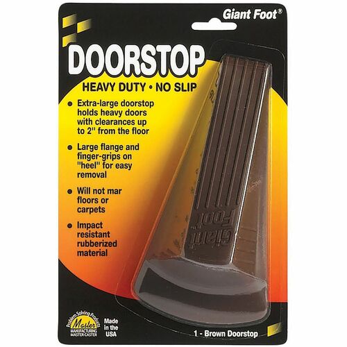 Master Caster  Giant Foot Doorstop, 3-1/2"x6-3/4"x2", Brown