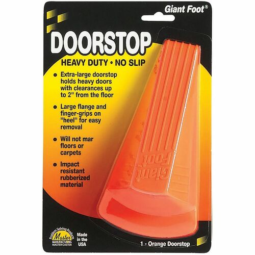 Master Caster  Giant Foot Doorstop, 3-1/2"x6-3/4"x2", Safety Orange