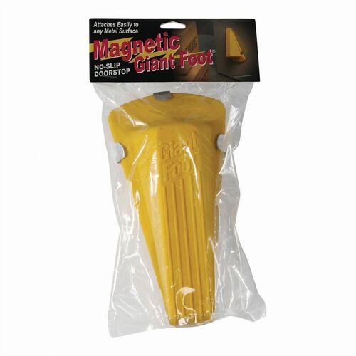 Master Caster  Doorstop, w/Magnetic Attachment, 3-1/2"x6-3/4"x2", Yellow