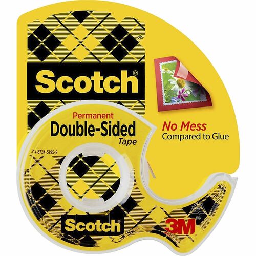 3M  Double-sided Tape,w/Dispenser,Permanent,1/2"x450",CL