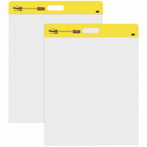 3M  Wall Pad, Self-Stick, Plain, 20 Shts, 20"x23", 2/PK, White