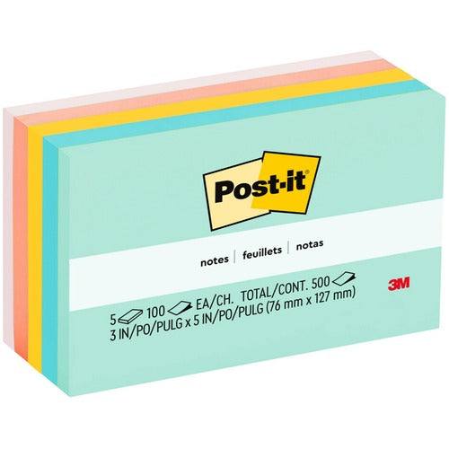 3M  Post-it Notes, Original, 3"x5", 100Sht/PD, 5/PK, Marseille