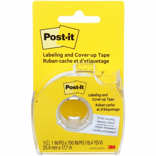 3M  Cover Up And Labeling Tape, 6 Line Roll, 1"x700", White