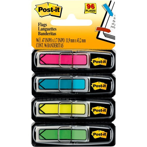 3M  Post-it Arrow Flags, 1/2"x1-3/4", 96/PK, Assorted Bright