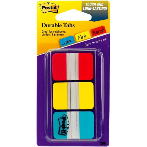 3M  Dispenser File Tabs,1"x1-1/2", 66Tabs/PK, AST Solid Primary