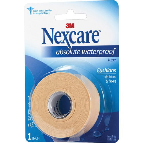 3M  First Aid Waterproof Tape w/Dispenser,1"x180", Flexible