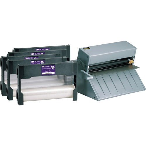 3M  Laminating System W/12" Heat-Free Laminator,5 F/B Refills