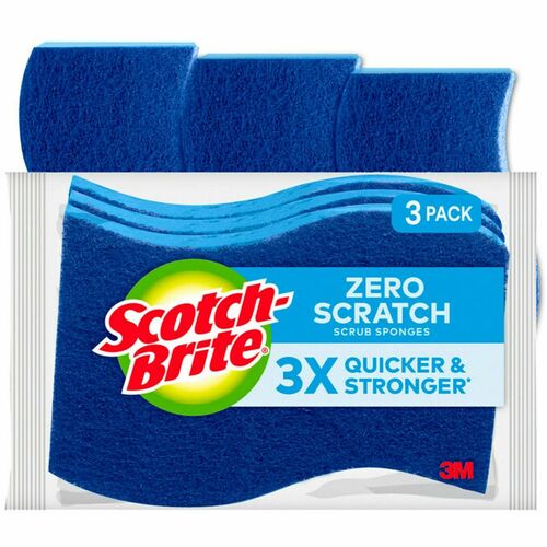 3M  Scrub Sponge,Multipurpose,4-1/2"x2-3/4",3/PK,Blue