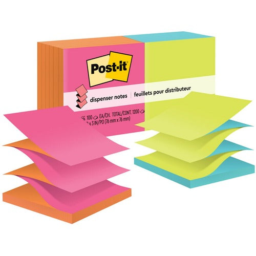 3M  Post-it PopUp Pads,3"x3", 100 Sht/PD, 12/PK, Cape Town