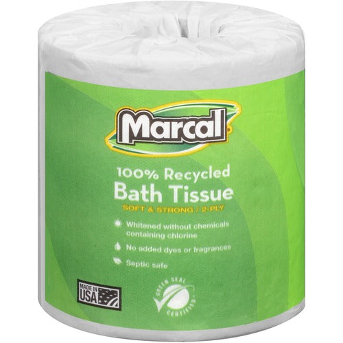 Marcal Paper Mills, Inc  Bath Tissue, 2-Ply, 336 Shts/Roll, 48 Rolls/CT, White