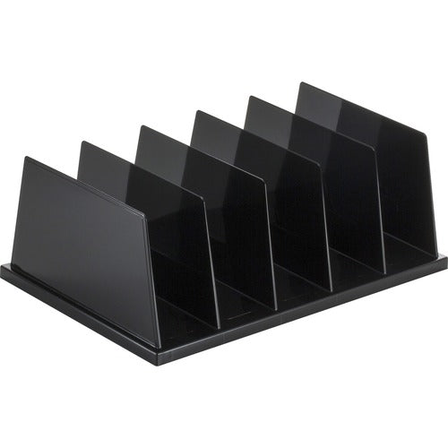 Officemate  Large Sorter, 5 Compartments, 9"x13-1/2"x5", Black