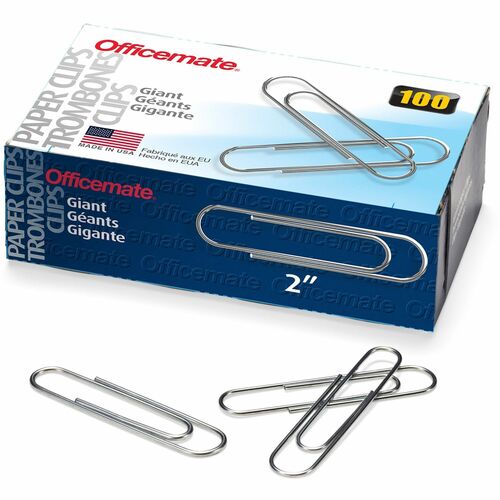 Officemate  Paper Clips, Giant, .045 Gauge, 1000/PK, Silver