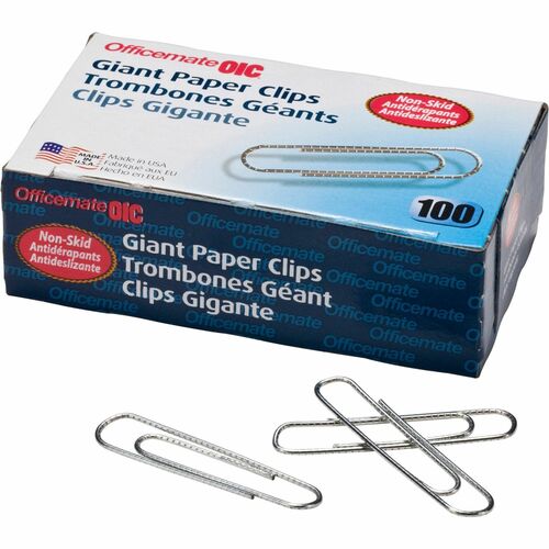 Officemate  Paper Clips, Giant, .040 Gauge, 1000/PK, Silver