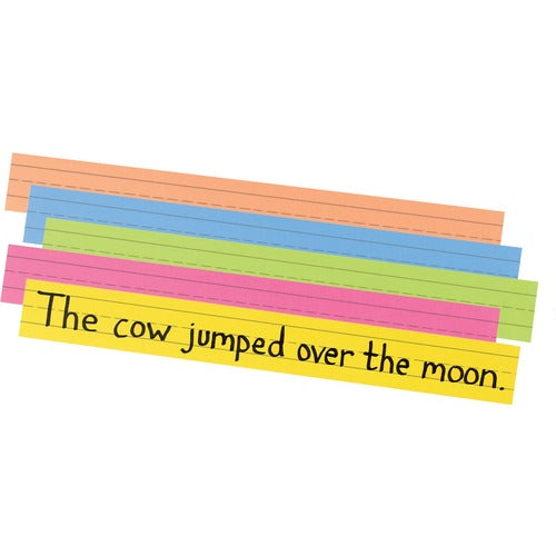 Pacon  Sentence Strips, Tagboard, Ruled, 3"x24", 100/PK, AST Bright