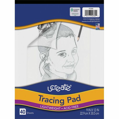 Pacon  Tracing Pad,F/Sketches and Overlays,9"x12",40 Sheets, WE