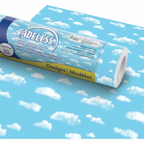 Pacon  Fadeless Paper Roll, Cloud Design, 48"x50', Clouds