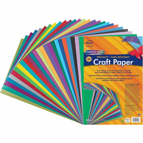 Pacon  Fadeless Art Paper, 12"x18", 100/PK, Assorted