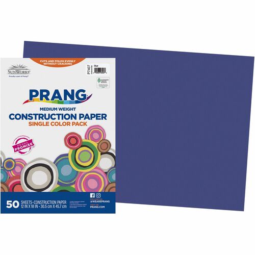 Pacon  Construction Paper,Smooth Textured,12"x18",50/PK,Blue
