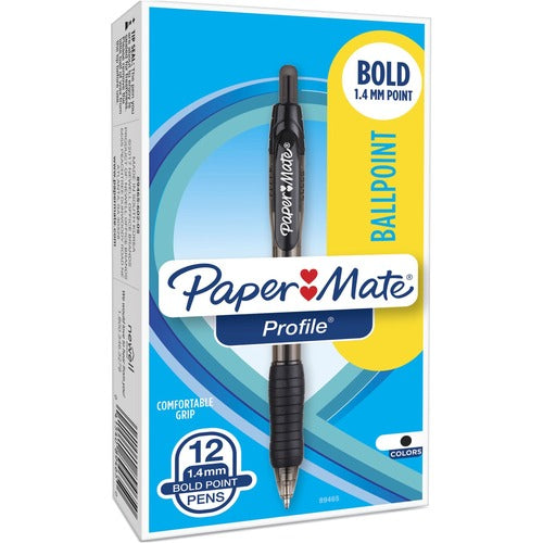 Paper Mate  Ballpoint Pen,1.4mm,Translucent Black Barrel/BK Ink