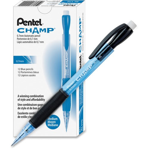 Pentel  Mechanical Pencil, Refillable, .7mm, Blue Barrel
