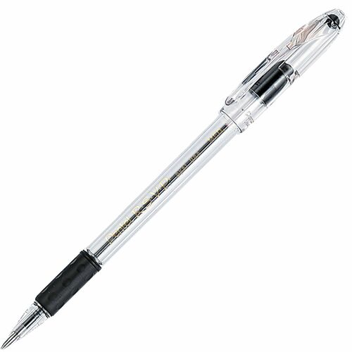 Pentel  Ballpoint Pen, Medium Point, Black Ink/Clear Barrel