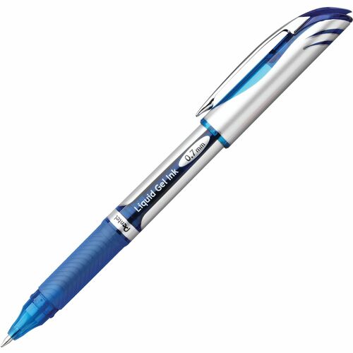 Pentel  Liquid Gel Pen, Refillable, .7mm, Blue Barrel/Ink