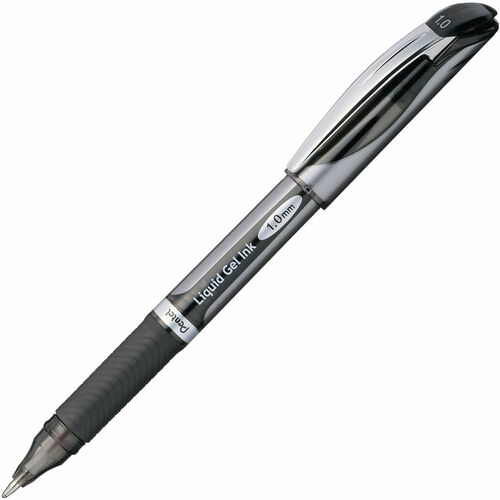 Pentel  Liquid Gel Pen, Refillable, 1.0mm, Black Barrel/Ink