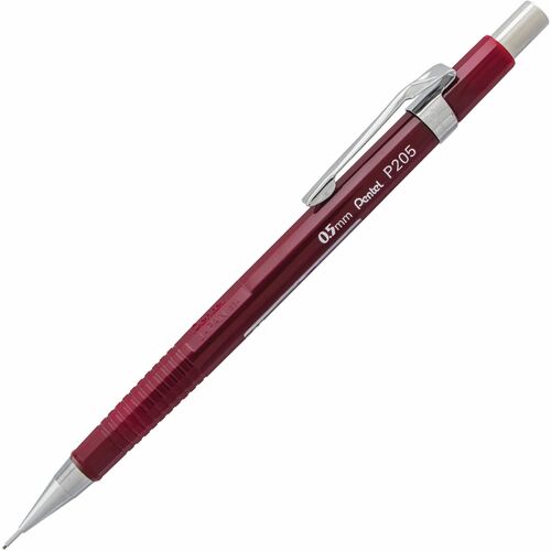 Pentel  Automatic Pencil, Refillable, 0.5 mm, Burgundy Barrel
