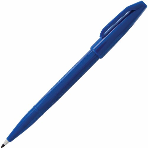 Pentel  Sign Pens, Fiber Tip, Bold Point, Blue Barrel/Ink