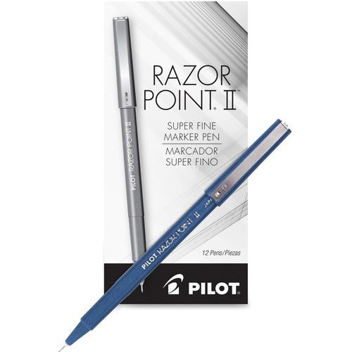 Pilot  Marker, Razor Point II, 0.2mm, Super Fine, Blue Ink