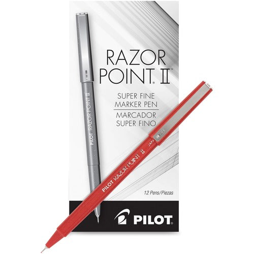 Pilot  Marker, Razor Point II, 0.2mm, Super Fine, Red Ink