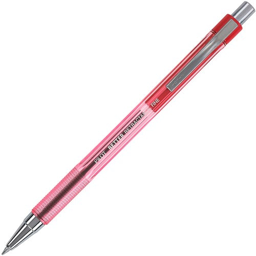 Pilot  Ballpoint Pen,Retractable,Grip,0.7mm,Crystal Barrel,RD Ink