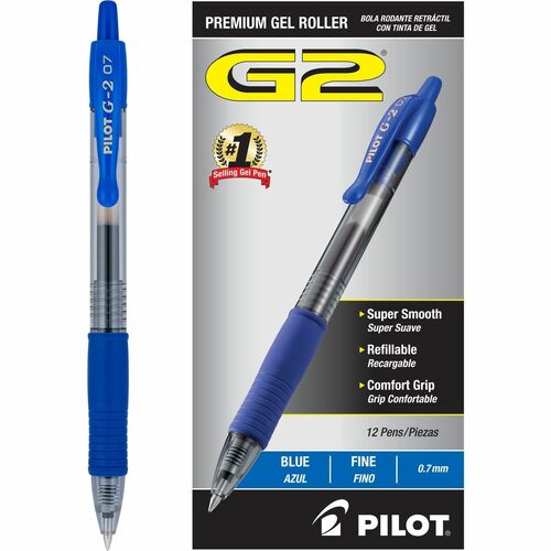 Pilot  Gel Pen,Retractable/Refillable,Fine Point,Blue Ink