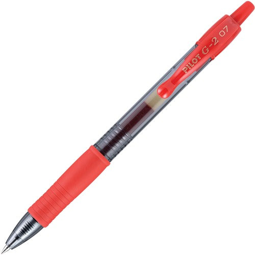 Pilot  Gel Pen,Retractable/Refillable,Fine Point,Red Ink